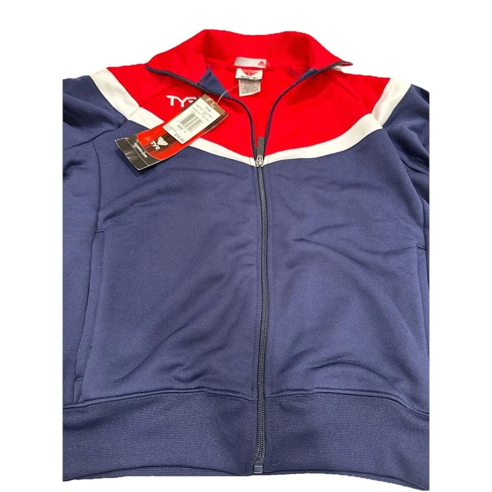 TYR Warm-Up Freestyle USA  All American Youth Large Jacket NWT